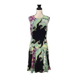 Etro Floral Paisley Print Cocktail Dress Size 46 US Size 10 L